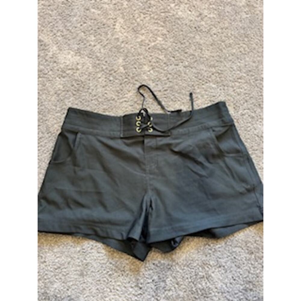 La Blanca Black Swim Shorts Women’s L Lace-Up Waist Beach Swim Bottom